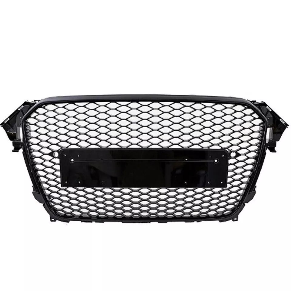 FOR AUDI A4 S4 B8 8K 12-16 RS STYLE GRILLE GLOSS BLACK HONEYCOMB RADIATOR BUMPER