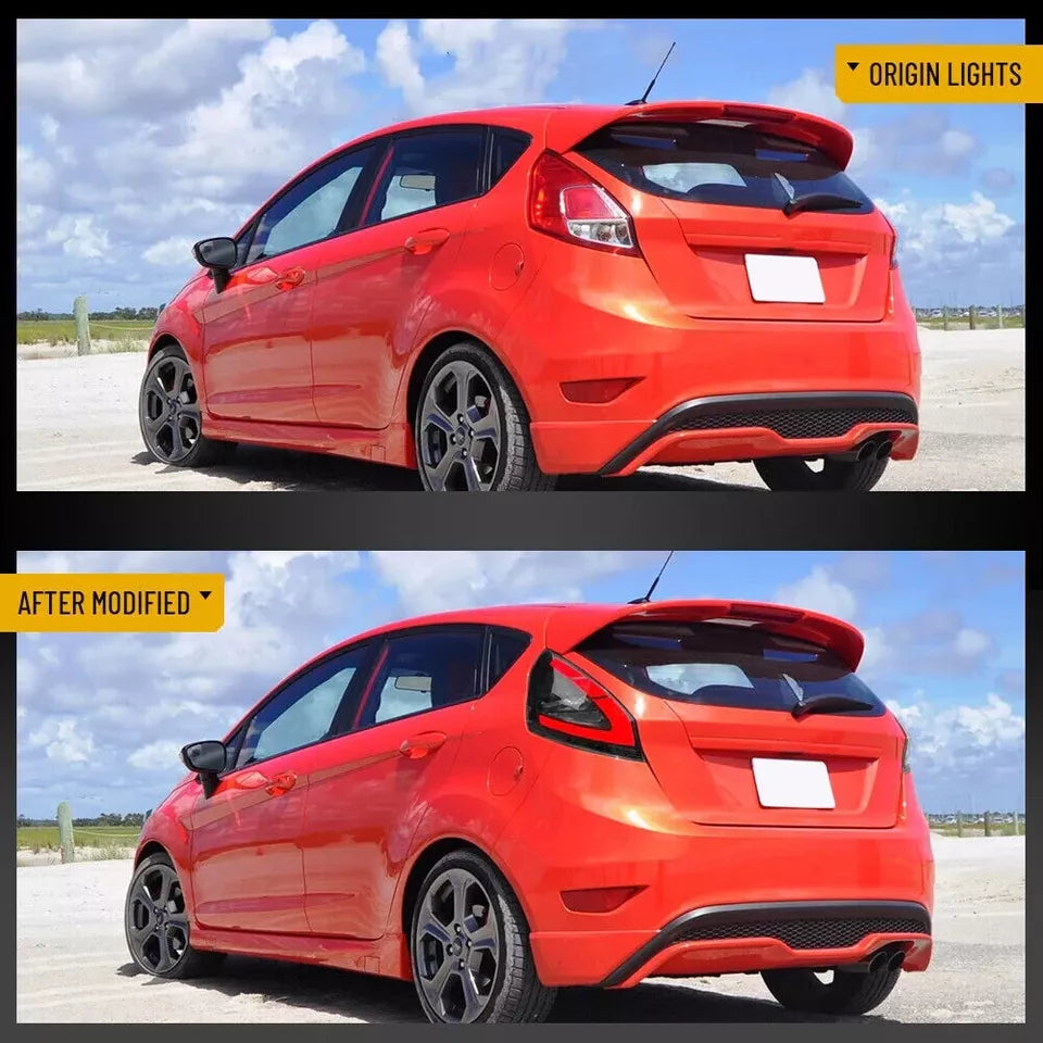 PAIR SMOKED LED TAIL LIGHTS FOR FORD FIESTA HATCHBACK SE ST W/DYNAMIC 2008-2019