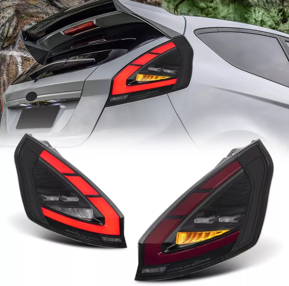 PAIR SMOKED LED TAIL LIGHTS FOR FORD FIESTA HATCHBACK SE ST W/DYNAMIC 2008-2019