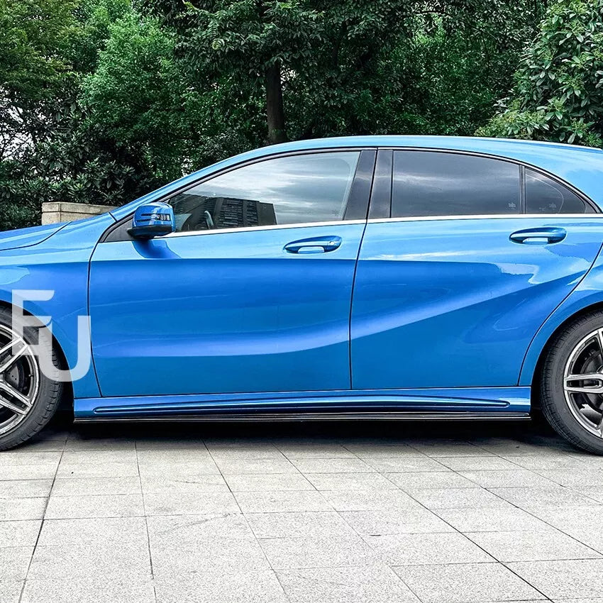 FOR MERCEDES A CLASS W176 CLA C117 SIDE SKIRT HATCHBACK AMG LINE EXTENSION BLADE