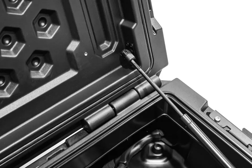 90 LITRE UNIVERSAL TOOL STORAGE CARGO BOX WITH BRAKETS ROOF RAILS RACK 127 CM