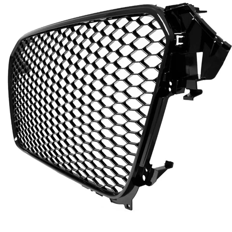 FOR AUDI A4 S4 B8 8K 12-16 RS STYLE GRILLE GLOSS BLACK HONEYCOMB RADIATOR BUMPER