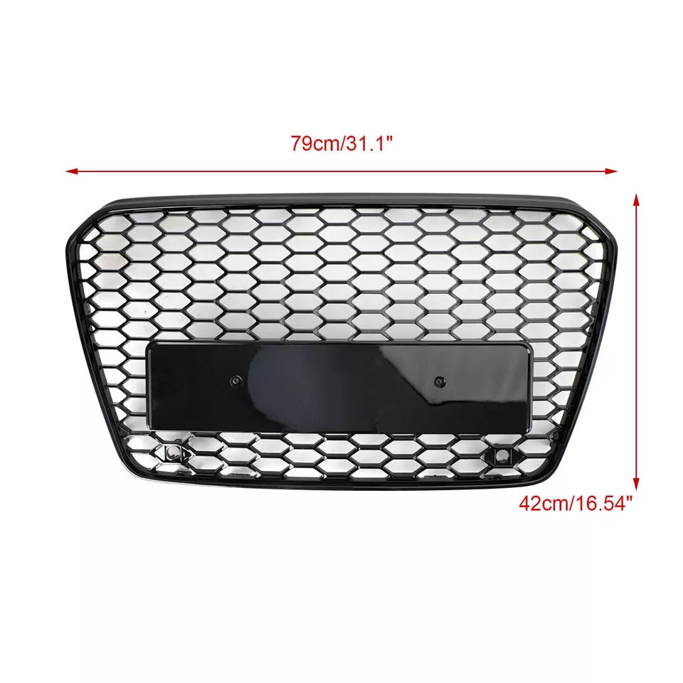 FOR AUDI A5 S5 8T 12-2017 RS STYLE GLOSS HONEYCOMB RADIATOR BUMPER GRILLE GRILL