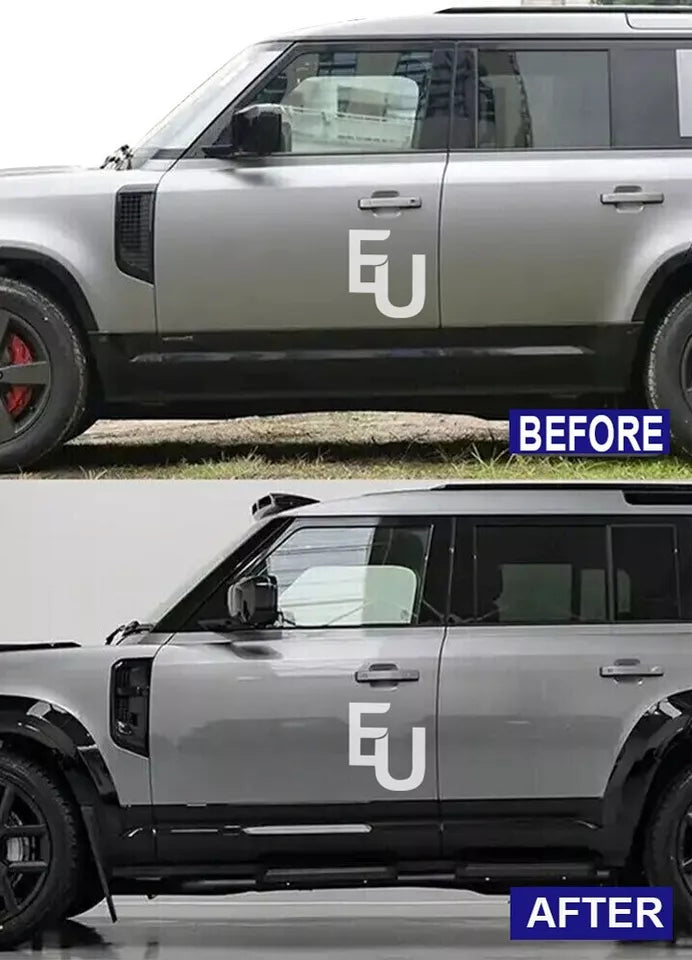 GLOSS BLACK FRONT WING SIDE AIR VENTS FOR LAND ROVER DEFENDER L663 90 110 2020+