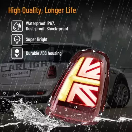Pair LED Rear Lights For Mini R56 R57 R58 R59 Cooper S Tail Brake Lamp 2007–2013