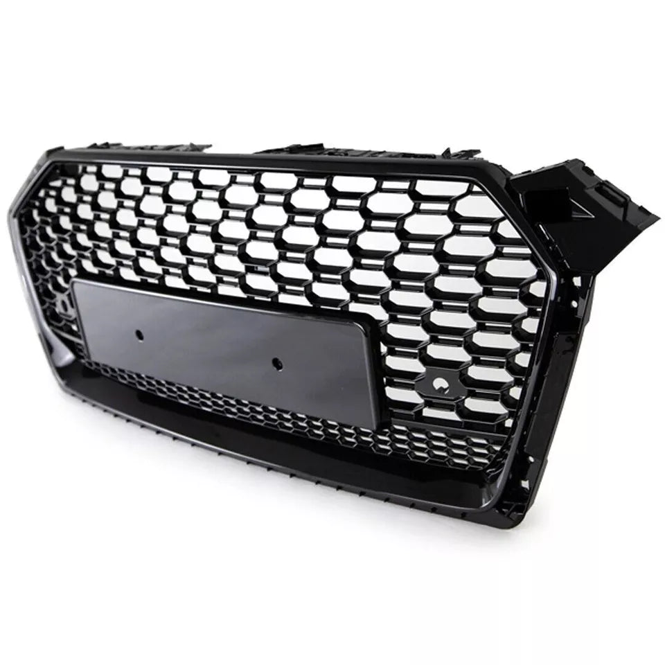 FOR AUDI A5 S5 F5 2016-20 RS5 STYLE GLOSS BLACK HONEYCOMB RADIATOR BUMPER GRILLE