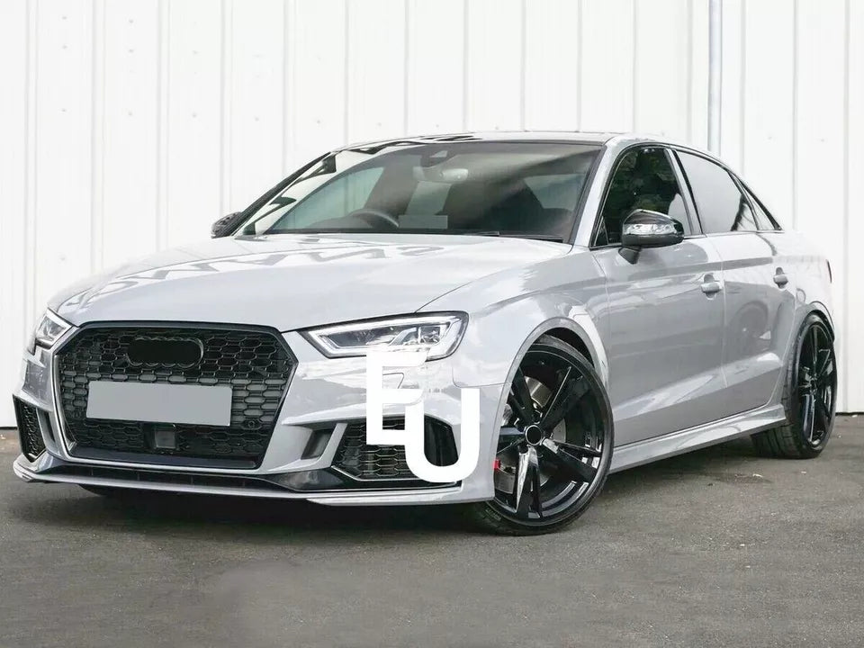 RS3 STYLE HONEYCOMB MESH FRONT GRILLE FOR AUDI A3/S3 8V FACELIFT GLOSS 2016-2019