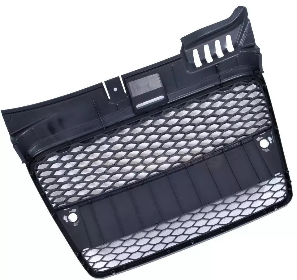 FOR AUDI A4 B7 04-07 RS RS4 STYLE GLOSS BLACK HONEYCOMB RADIATOR BUMPER GRILLE