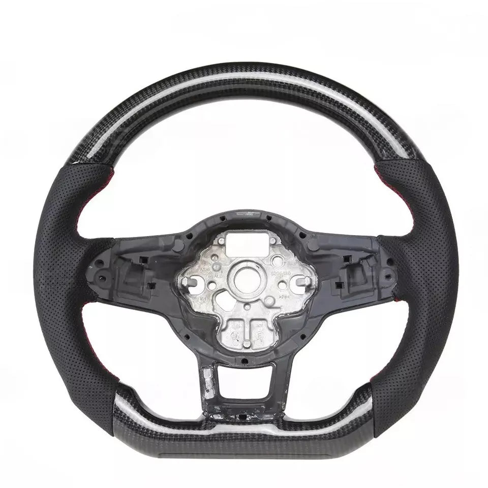 FOR VW GOLF MK7 MK8 GTI GTD R SCIROCCO 2014+ CARBON FIBER LEATHER STEERING WHEEL