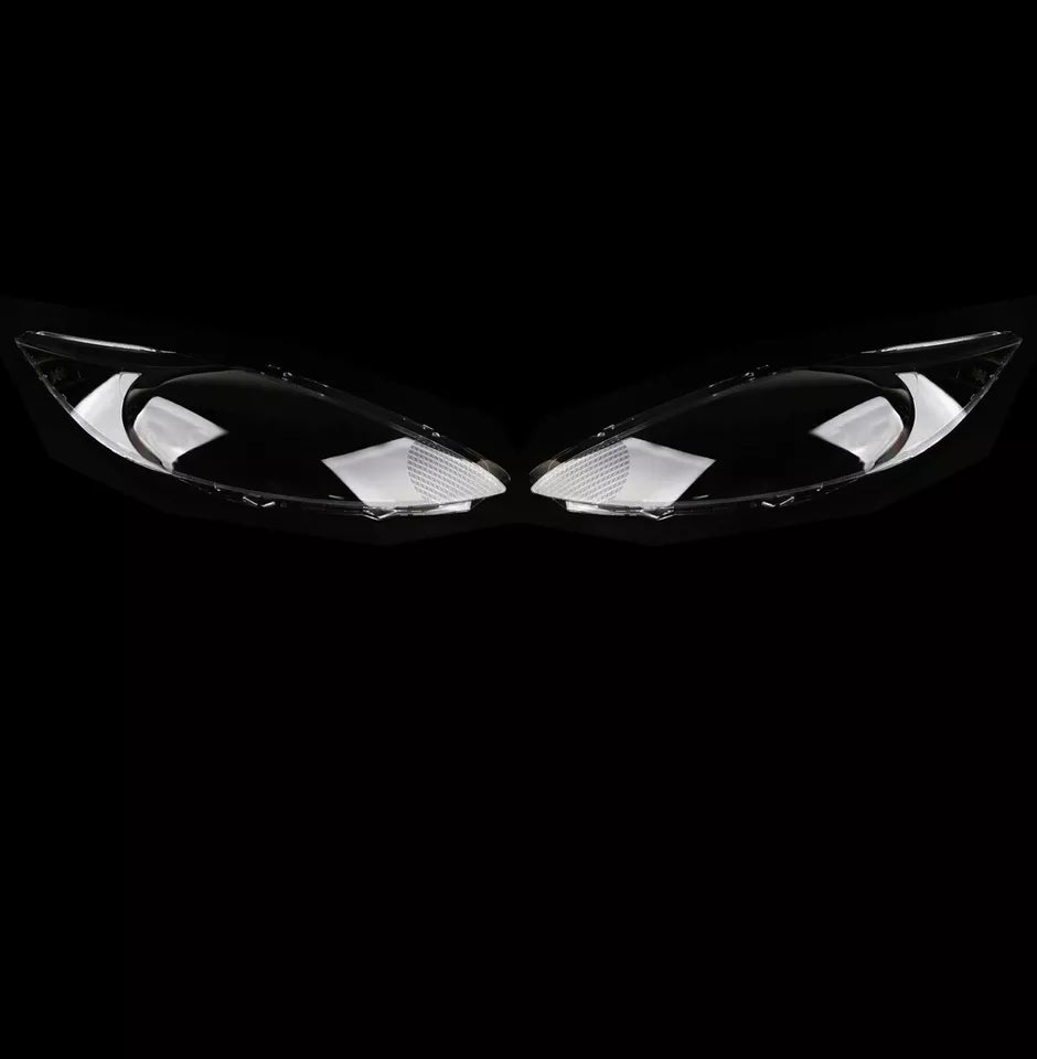 FOR FORD FIESTA MK6 2009-11 FRONT HEADLIGHT LAMP LENS COVER LEFT RIGHT SIDE PAIR