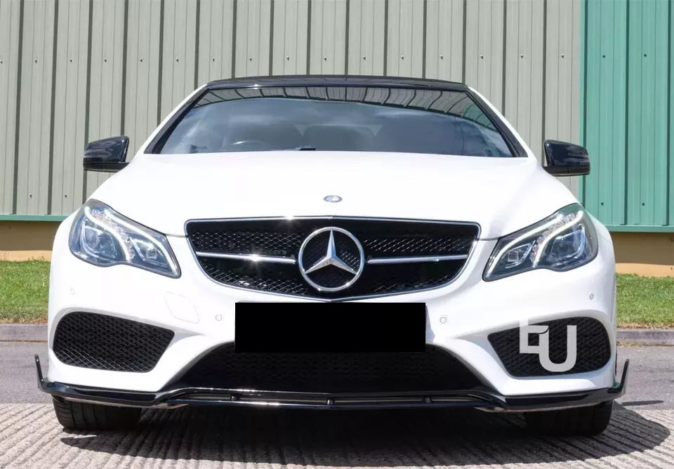 FRONT SPLITTER LIP FOR MERCEDES BENZ E W207 C207 AMG LINE 2014-2016 GLOSS BLACK
