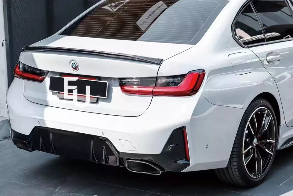 FOR BMW 3 SERIES G20 G21 M SPORT REAR BUMPER DIFFUSER WITH TAIL PIPE LCI 2022+