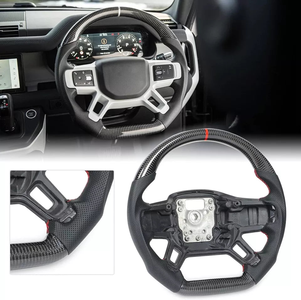 STEERING WHEEL REAL CARBON FIBER EMPTY CORE FOR LAND ROVER DEFENDER 90 110 L663