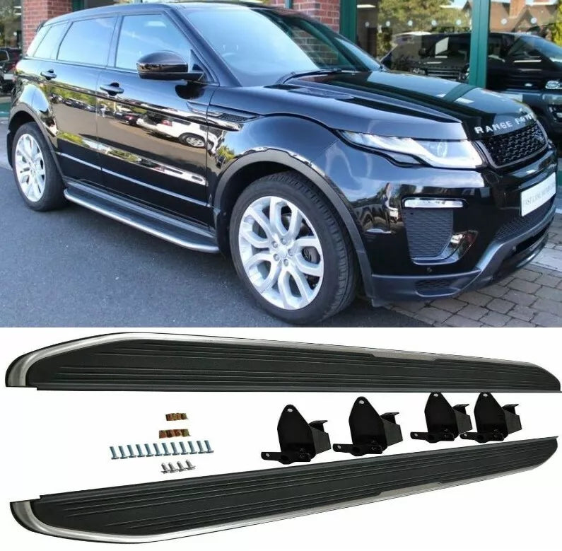 ALUMINIUM RUNNING BOARDS SIDE STEPS FOR RANGE ROVER EVOQUE DYNAMIC L538 2011-18