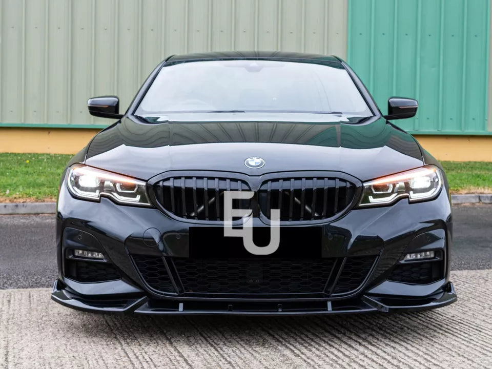FOR BMW 3 SERIES G20 G21 FRONT SPLITTER LIP VALANCE SPOILER SPLITTER GLOSS BLACK