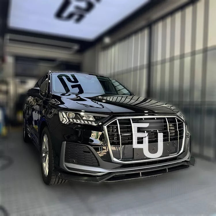 FOR AUDI Q7 SQ7 S LINE 4M FRONT BUMPER SPLITTER LIP GLOSS BLACK FACELIFT 2020+
