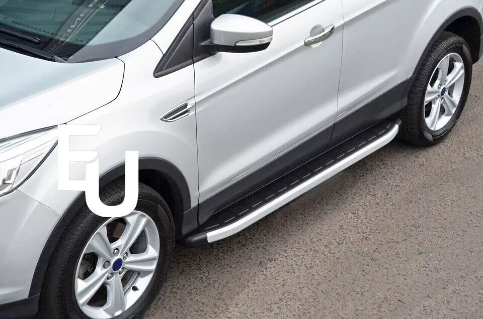 FOR FORD KUGA MK2 RUNNING BOARDS ALUMINIUM SIDE STEPS CUBE STYLE PAIR 2012-2019