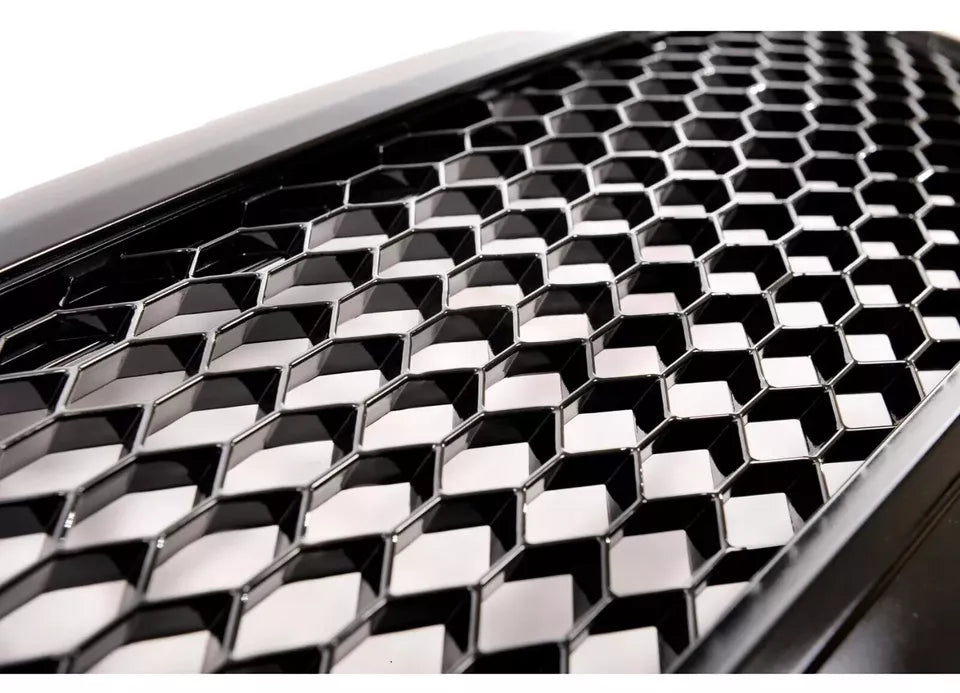 RS6 STYLE HONEYCOMB SPORT BADGELESS BLACK GRILL GRILLE FOR AUDI A6 C6 4F 04-11