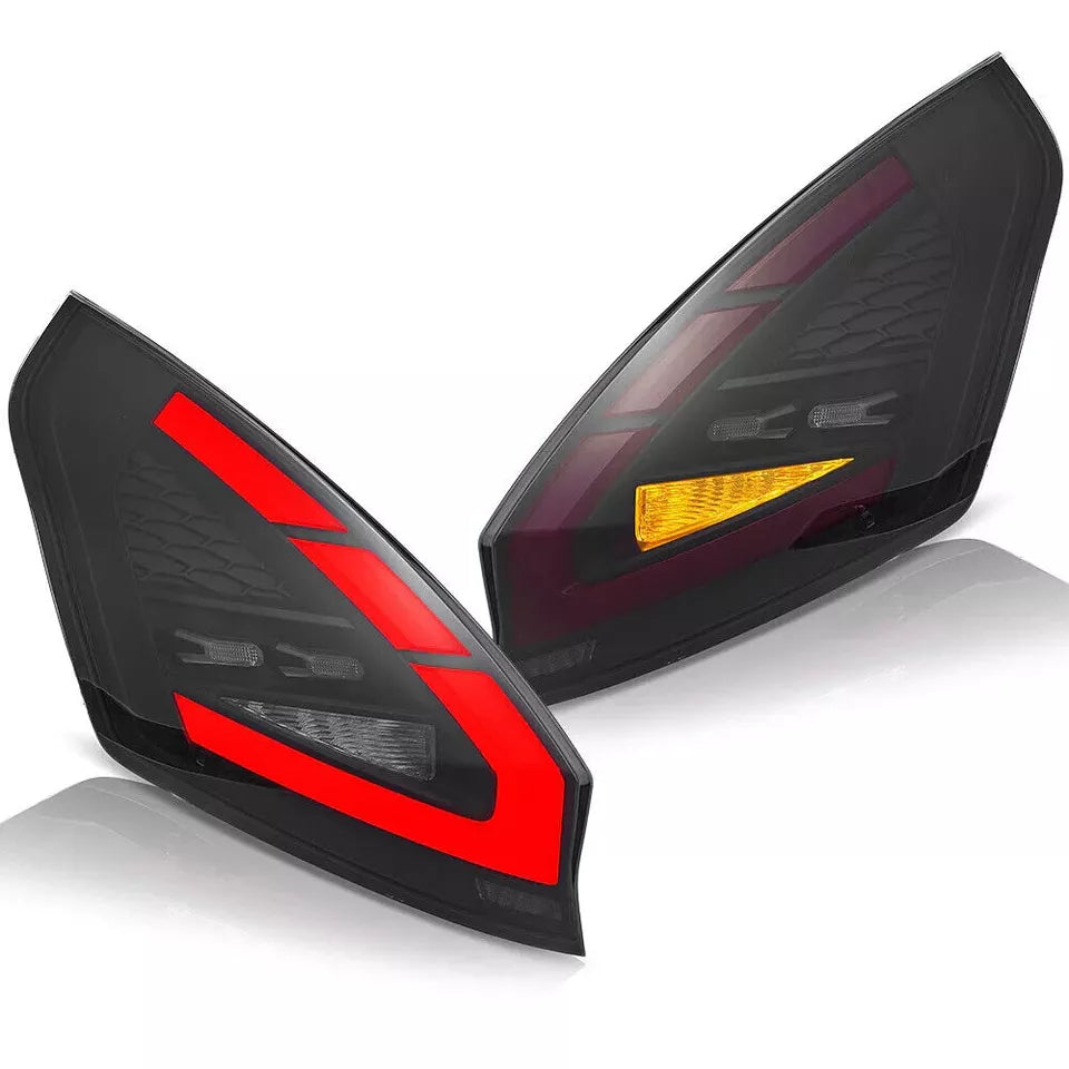 PAIR SMOKED LED TAIL LIGHTS FOR FORD FIESTA HATCHBACK SE ST W/DYNAMIC 2008-2019