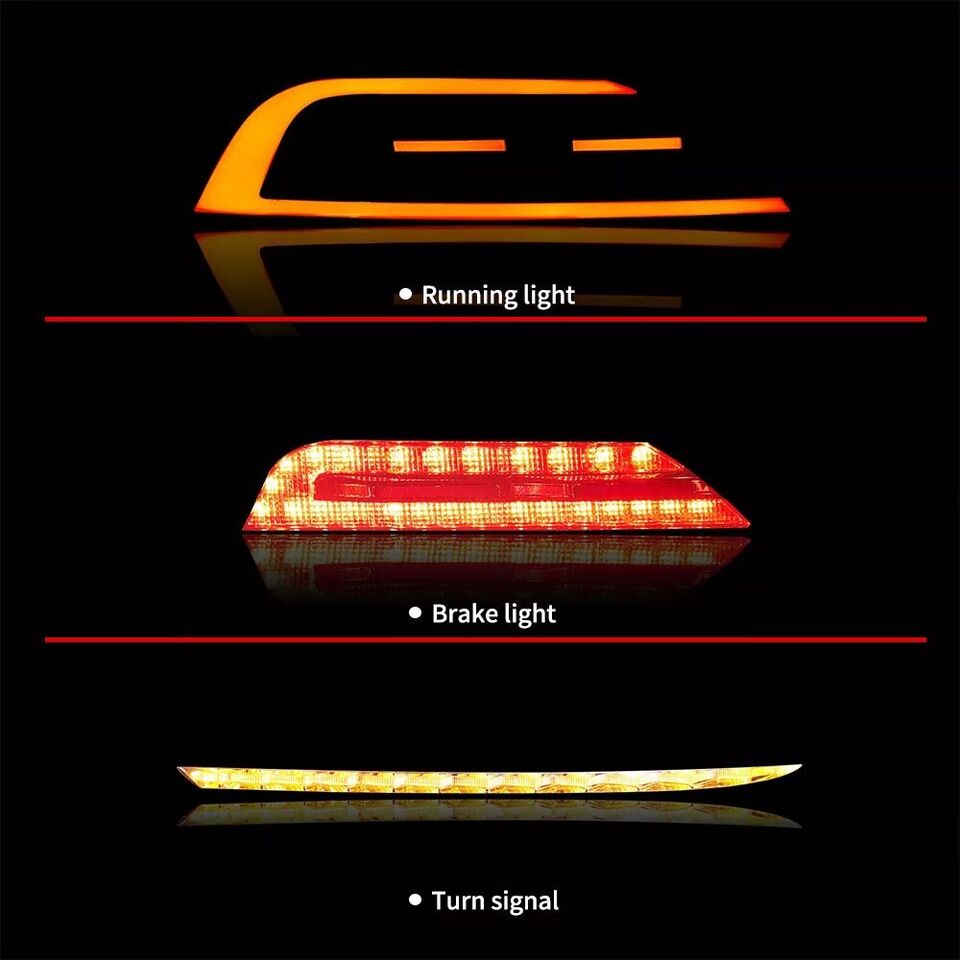 PAIR SEQUENTIAL SMOKED LED REAR TAIL LIGHTS LIGHT LAMP FOR VW SCIROCCO MK3 2009+