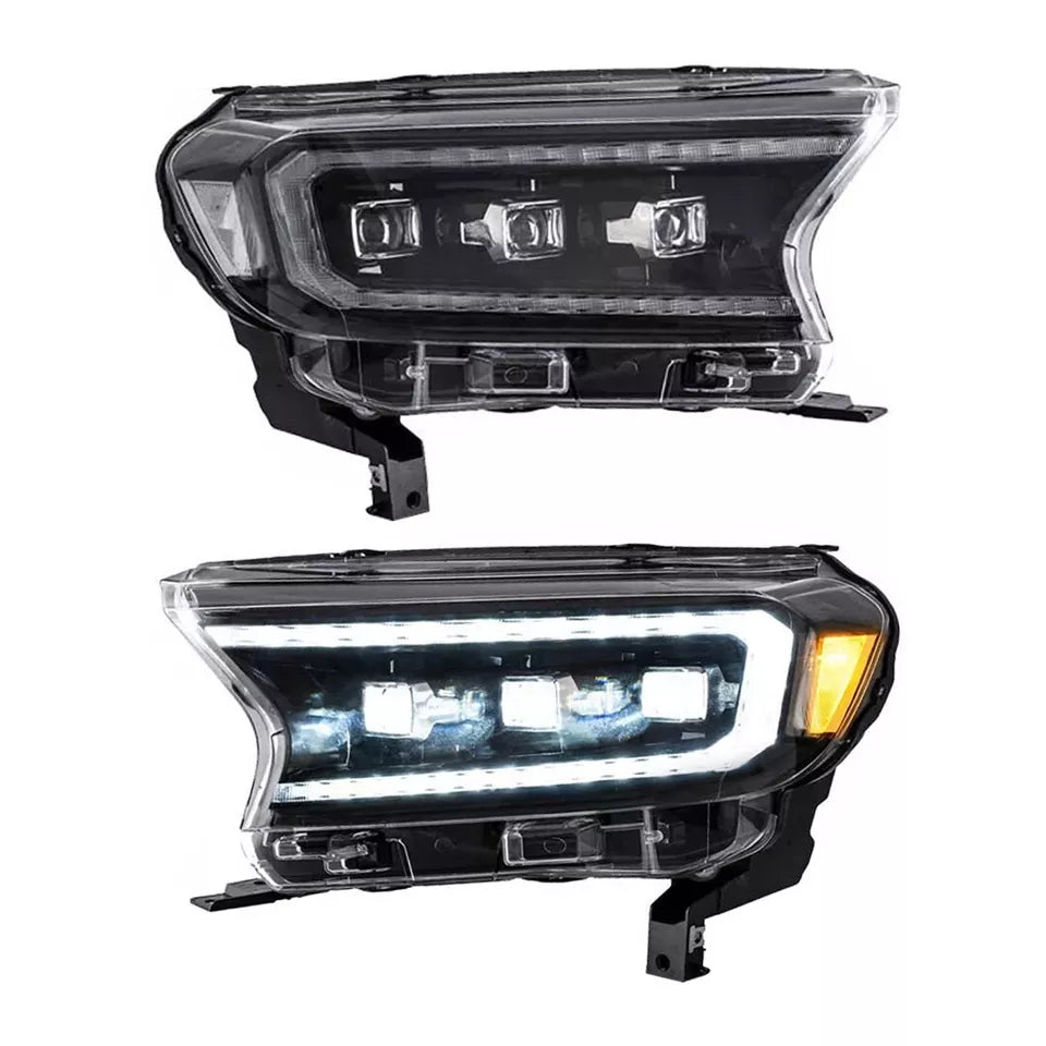 PAIR LED DRL PROJECTOR HEAD LIGHT LAMP FOR FORD RANGER T6 RAPTOR WILDTRAK 2015+