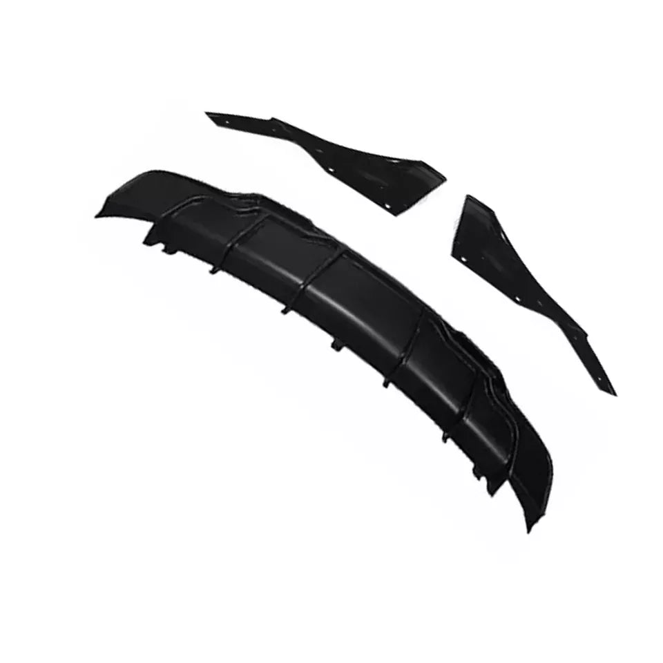 FOR TESLA MODEL 3 REAR BUMPER DIFFUSER LIP SPLITTER GLOSS BLACK 2017-2023
