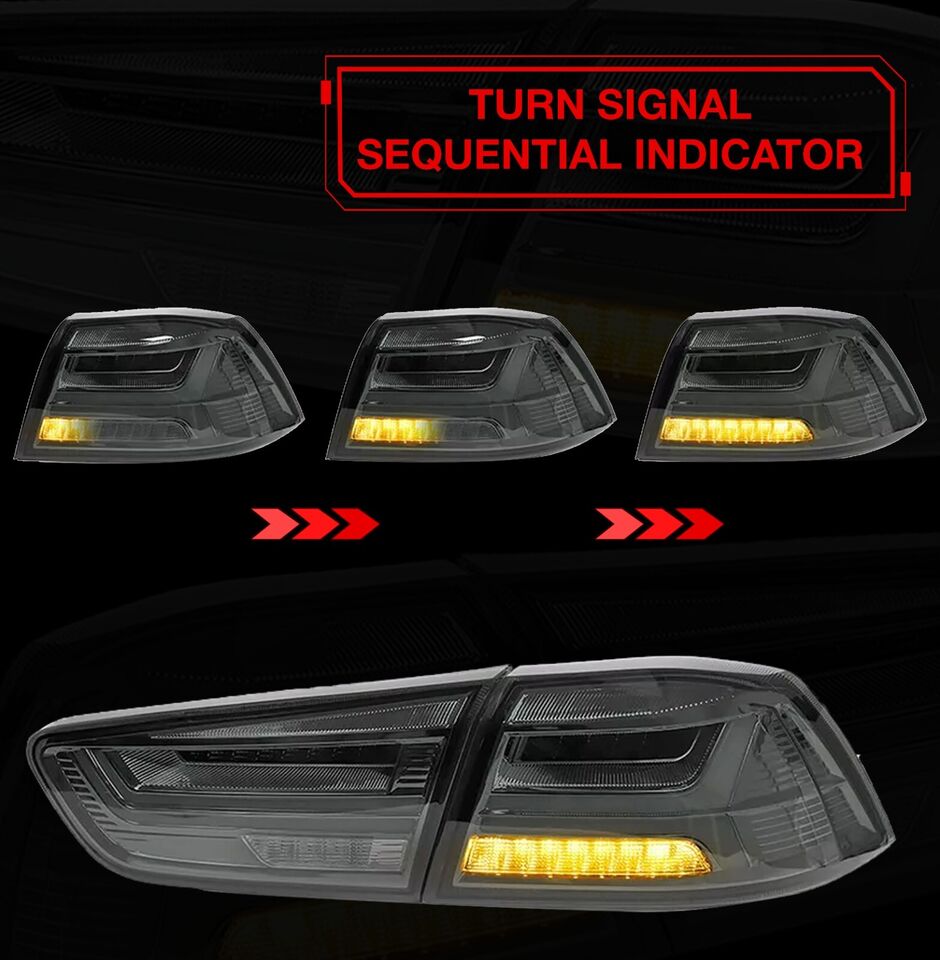 Smoked LED Rear Tail Light Lamp Assembly for Mitsubishi Lancer / EVO X 2008–2017