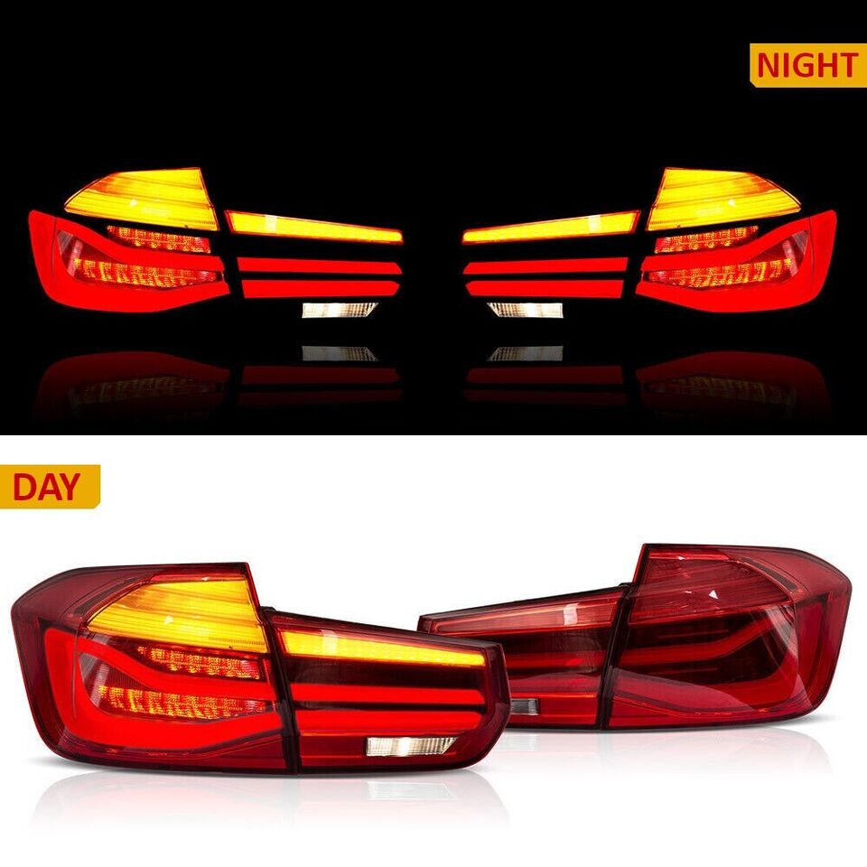 PAIR LED LCI RED REAR LIGHTS FOR BMW 3 SERIES M3 F30 F80 2012-2018 BRAKE LAMPS