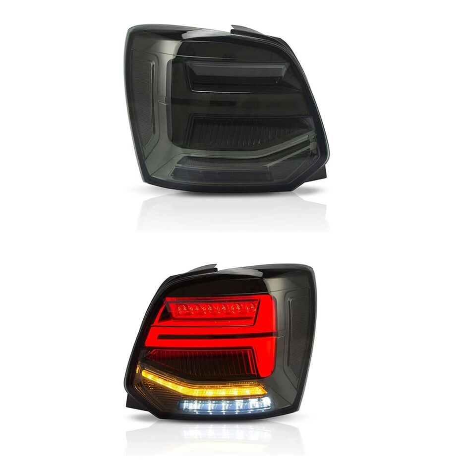 FULL SMOKED LED REAR TAIL LIGHTS BRAKE LAMP W/SEQUENTIAL FOR VW POLO 2011-2017