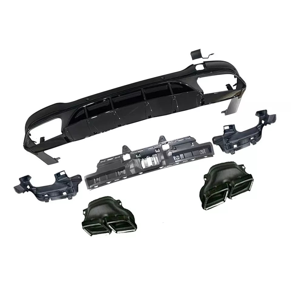 FOR MERCEDES GLC X253 SUV AMG GLC63 STYLE REAR DIFFUSER & TAILPIPES 2016-22