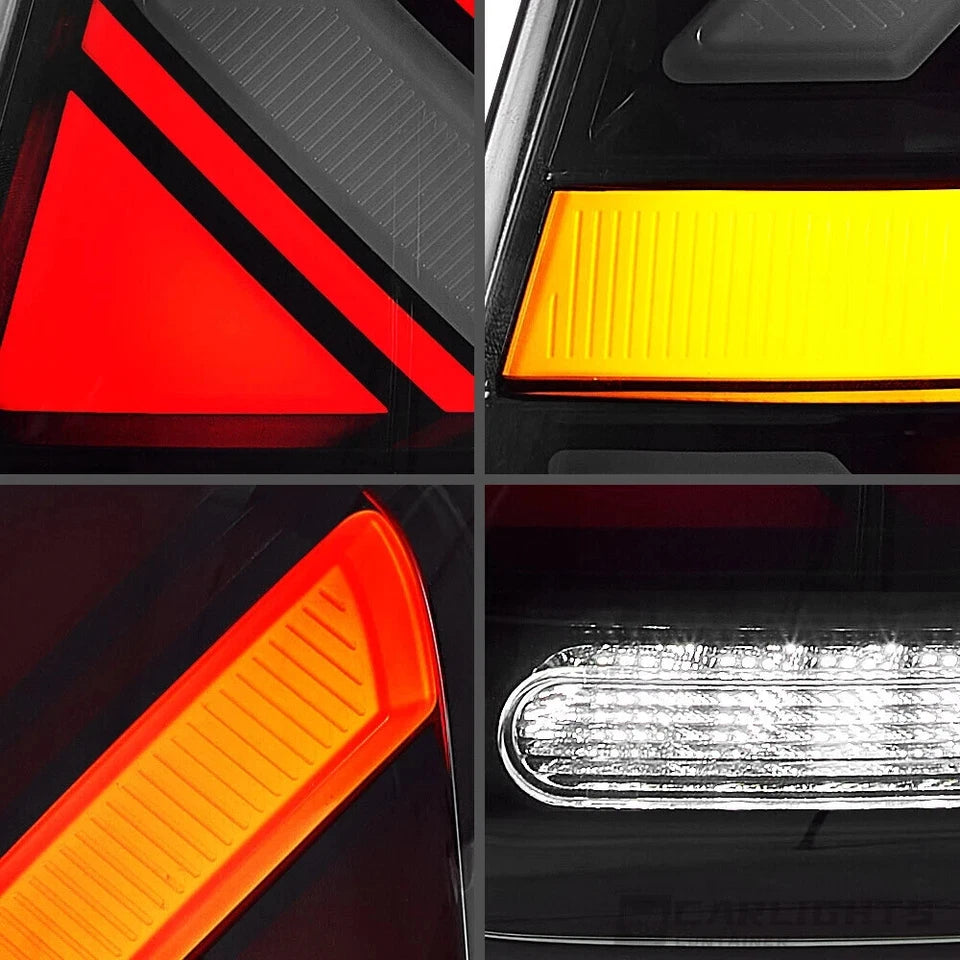 FOR MINI COOPER R50 R52 R53 CLEAR LED REAR LIGHTS BLACK HOUSING TAILLAMP 2001-06