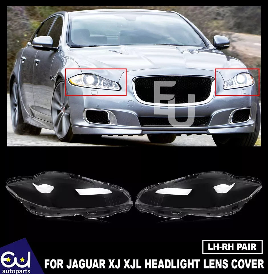 LEFT RIGHT SIDE PAIR HEADLIGHT LENS COVER LAMP FOR JAGUAR XJ XJL 2010-2019