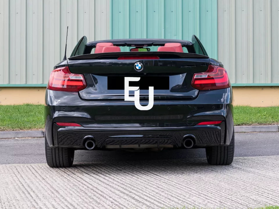 FOR BMW 2 SERIES F22 F23 REAR DIFFUSER M235i M240i LOOK GLOSS BLACK 2014-2021