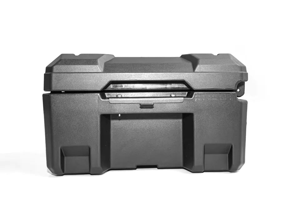 90 LITRE UNIVERSAL TOOL STORAGE CARGO BOX WITH BRAKETS ROOF RAILS RACK 127 CM