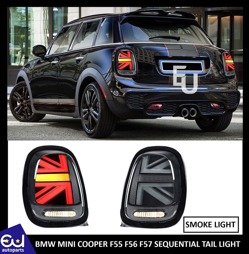 PAIR LED TAIL LIGHTS FOR MINI COOPER F55 F56 F57 2014-2022 UNION JACK REAR LAMP