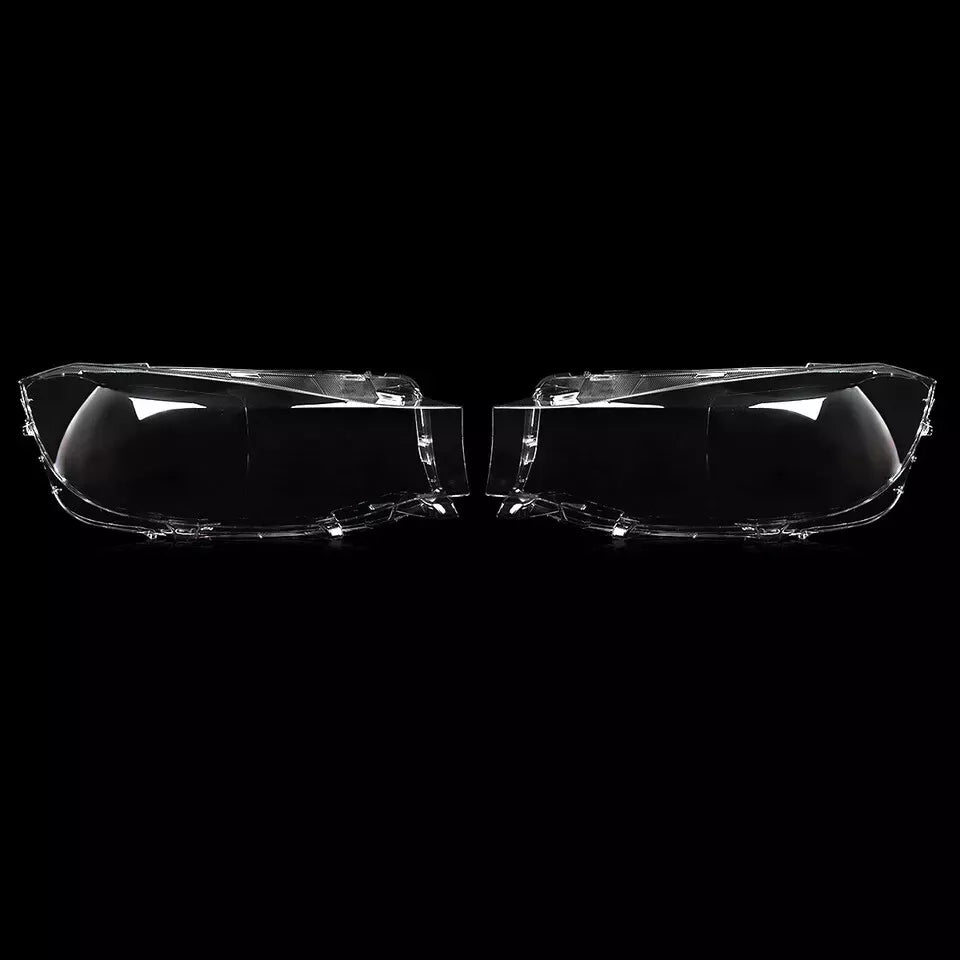 PAIR FOR BMW 3 GT F34 16-20 LCI HEADLIGHT HEADLAMP PLASTIC LENS COVER LEFT+RIGHT