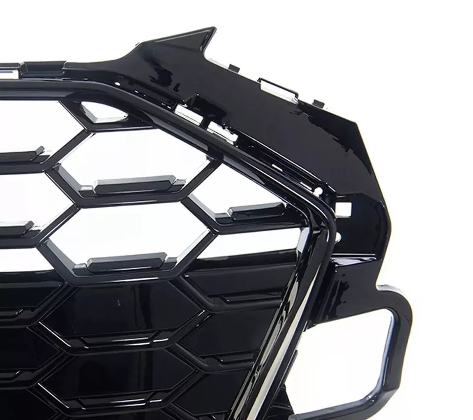 FOR AUDI A4 S4 B9.5 GRILLE RS STYLE HONEYCOMB RADIATOR BUMPER GLOSS BLACK 19-23