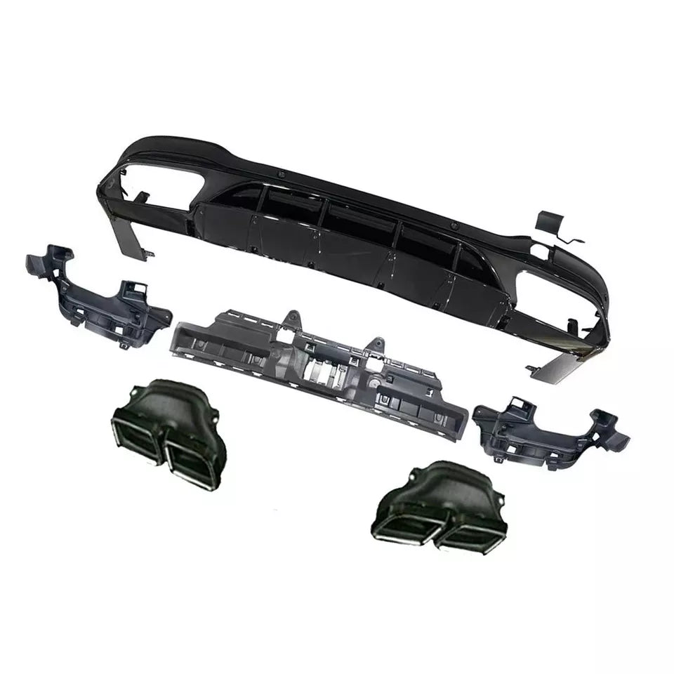 FOR MERCEDES GLC X253 SUV AMG GLC63 STYLE REAR DIFFUSER & TAILPIPES 2016-22