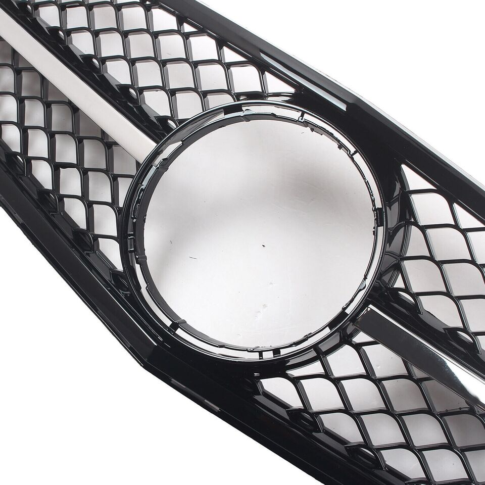 FOR MERCEDES C CLASS W204 07-15 FRONT GRILLE GRILL CHROME GLOSS BLACK AMG STYLE