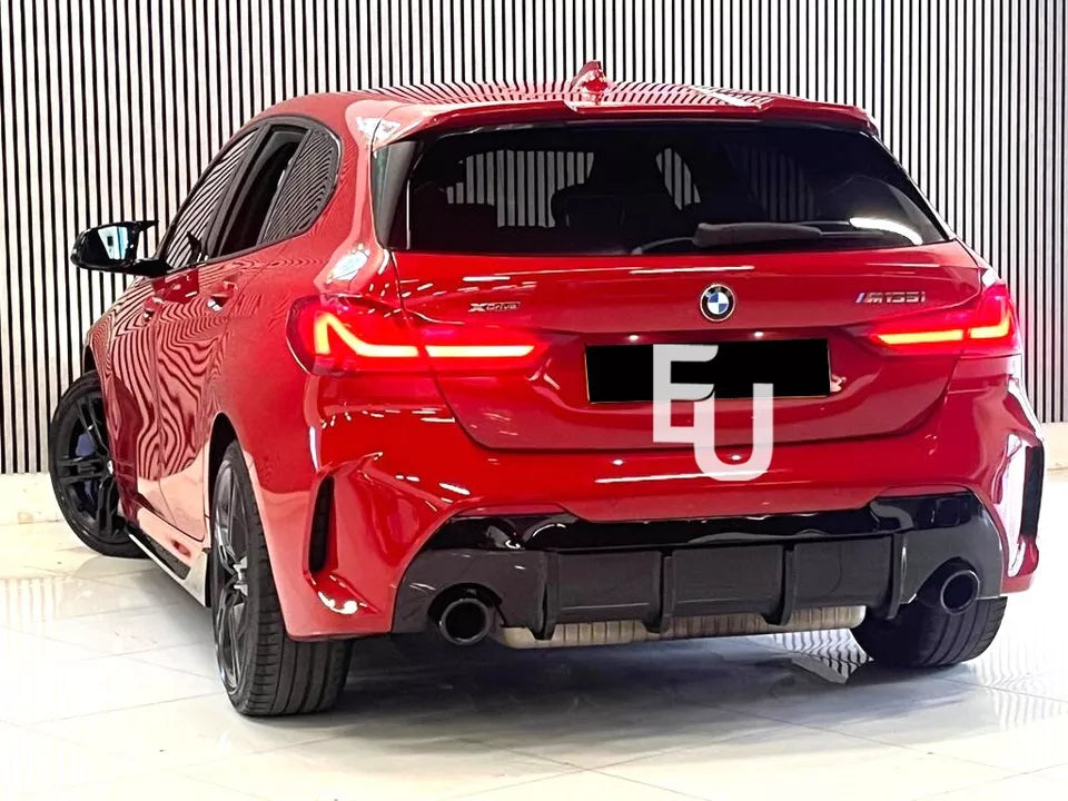 REAR DIFFUSER FOR BMW 1 SERIES F40 M SPORT DAUL EXHAUST 135I GLOSS BLACK 2019+