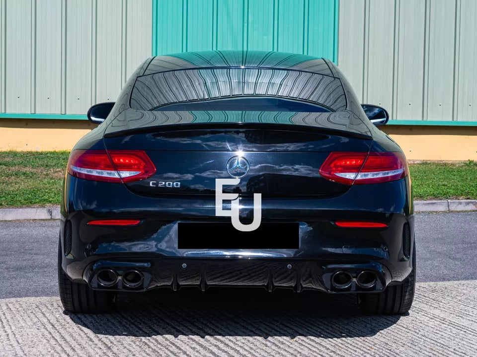 FOR MERCEDES C CLASS COUPE C205 A205 AMG STYLE REAR BOOT TRUNK LIP SPOILER GLOSS
