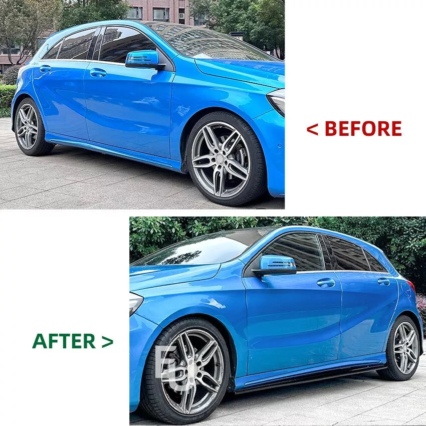 FOR MERCEDES A CLASS W176 CLA C117 SIDE SKIRT HATCHBACK AMG LINE EXTENSION BLADE