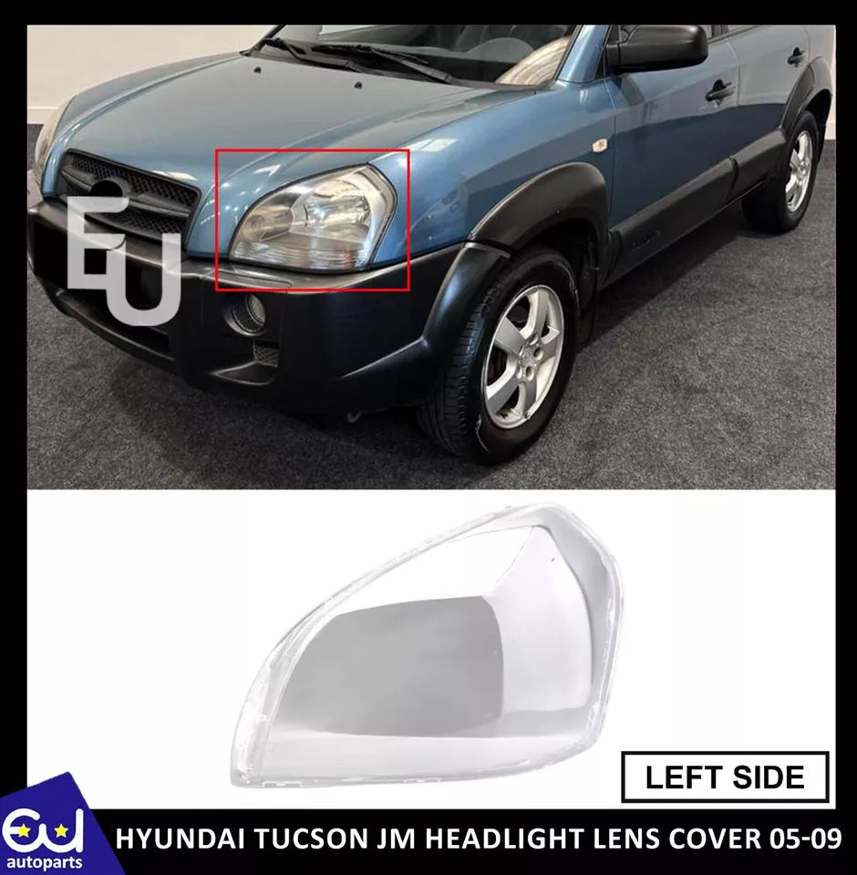 FRONT HEADLIGHT LAMP LENS COVER FOR HYUNDAI TUCSON JM LEFT PASSENGER SIDE 05-09