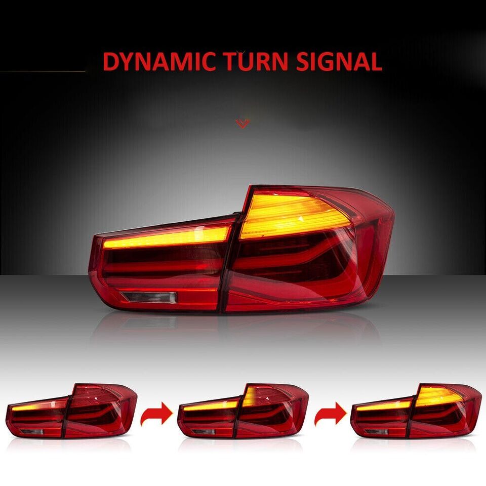 PAIR LED LCI RED REAR LIGHTS FOR BMW 3 SERIES M3 F30 F80 2012-2018 BRAKE LAMPS