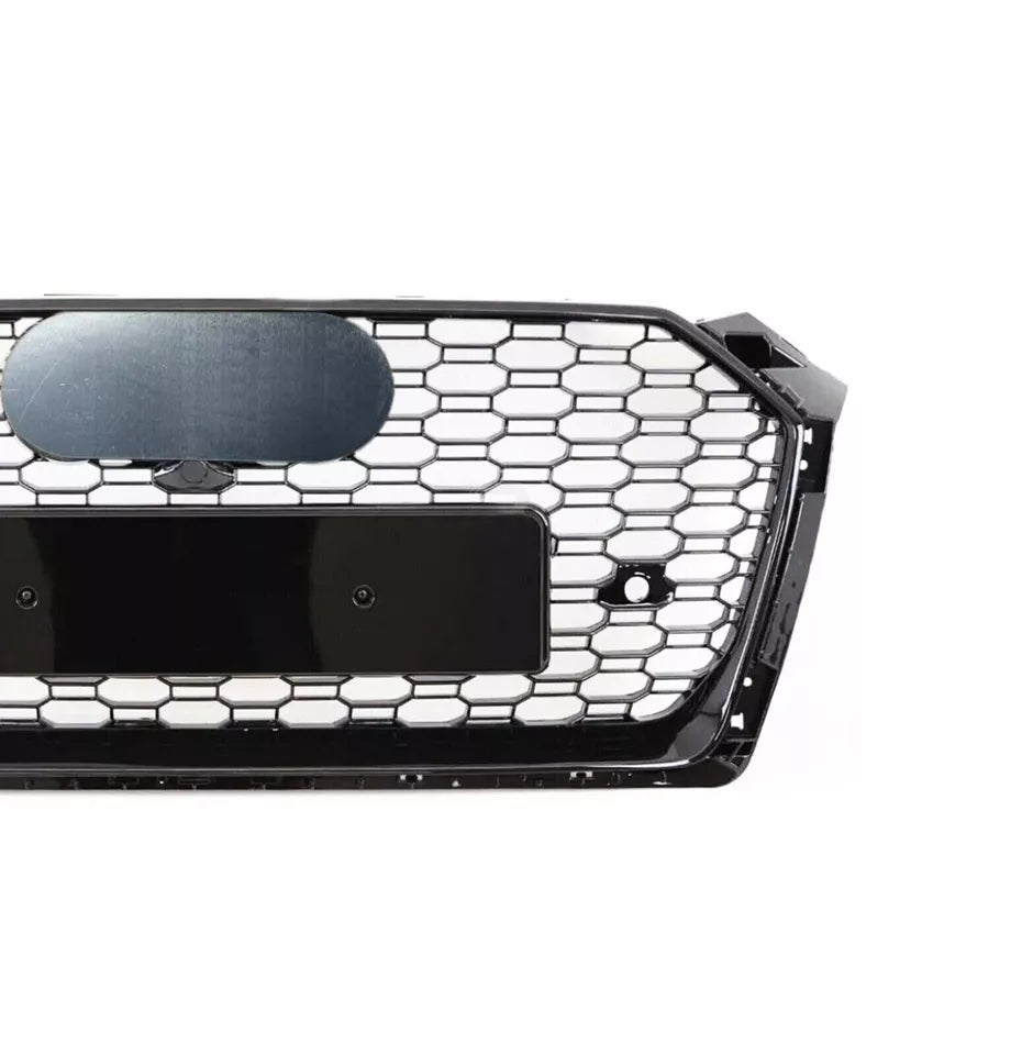 GLOSS BLACK HONEYCOMB RADIATOR BUMPER GRILLE  FOR AUDI A5 S5 F5 RS STYLE 2016-20