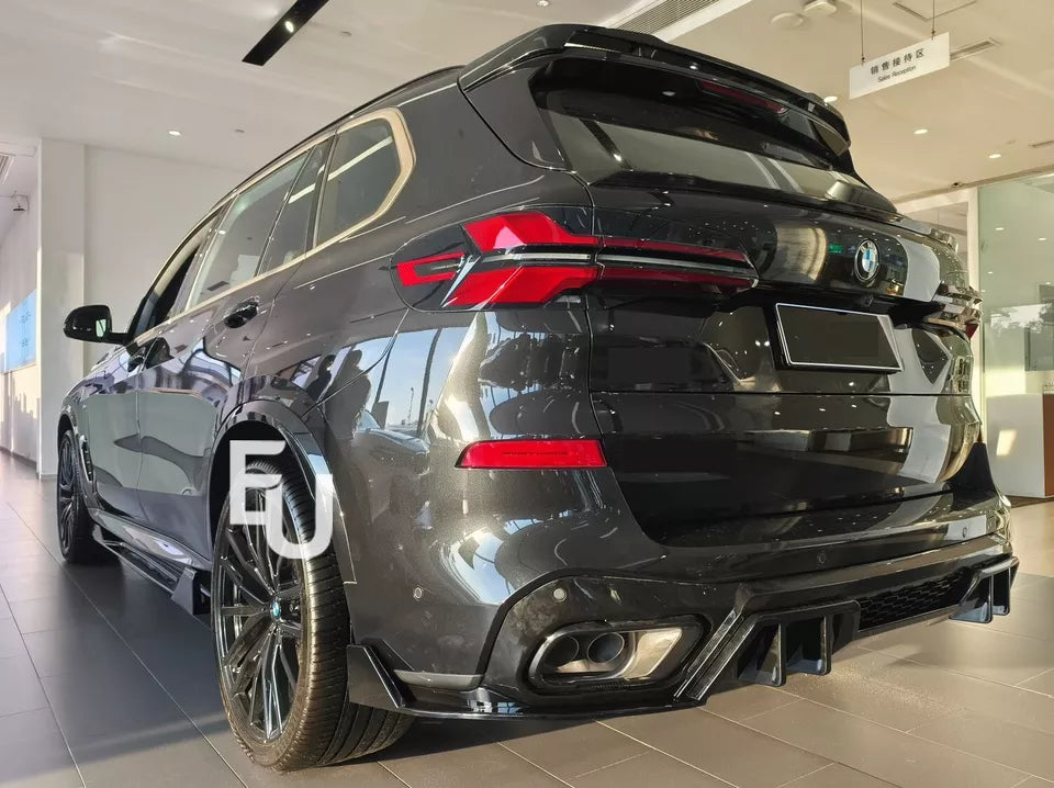 FOR BMW X5 G05 M SPORT GLOSS BLACK COMPETITIVE STYLE REAR BUMPER DIFFUSER