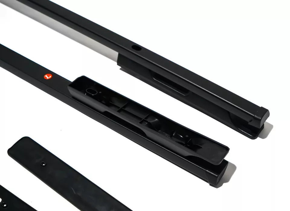 ALUMINIUM BLACK ROOF RAILS RACK SIDE ROOF BARS SETS FOR VOLKSWAGEN AMAROK 2010+
