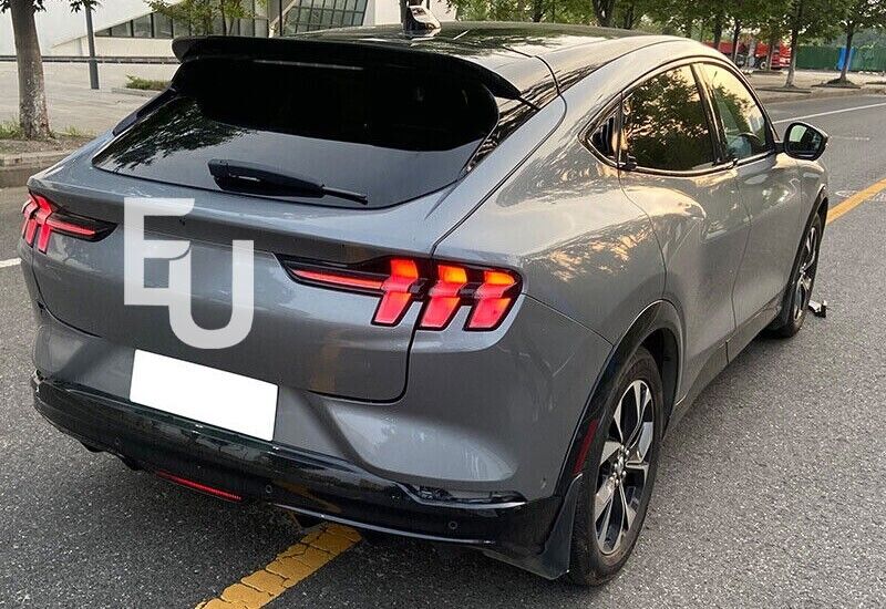 FOR FORD MUSTANG MACH-E REAR ROOF SPOILER TRUNK WING TRIM V-SHAPE GLOSS 2020+