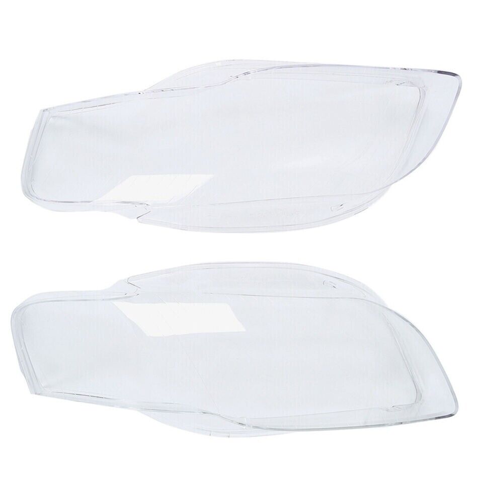 L+R HEADLIGHT LENS COVER HEADLAMP SHELL LAMP SHADE FOR AUDI A4 B7 S4 2005-2008