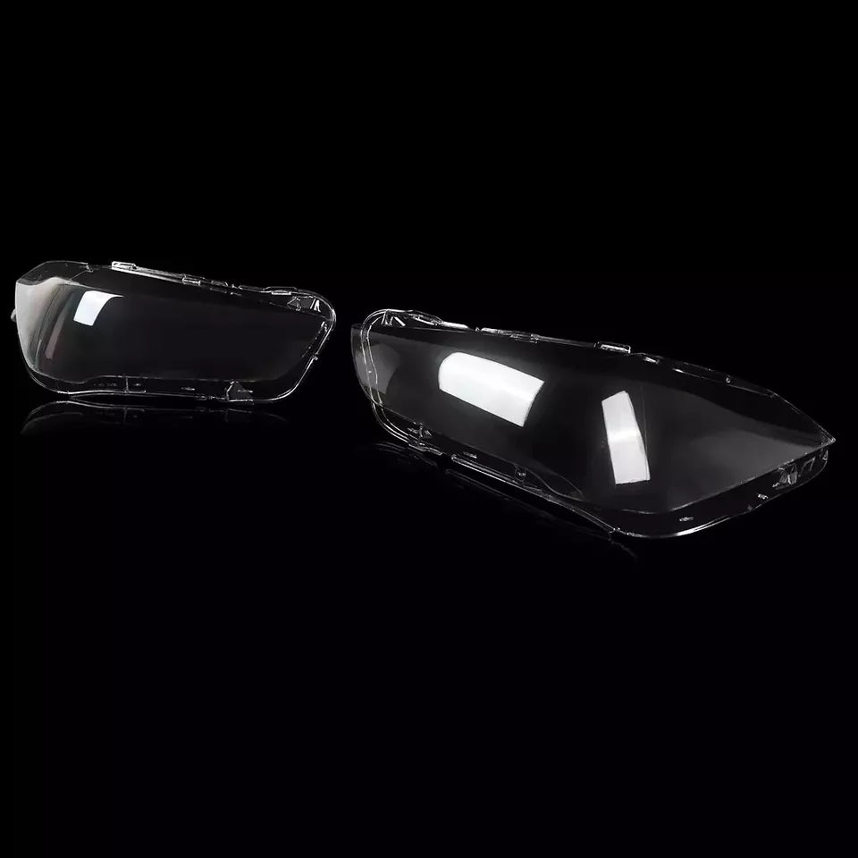 PAIR L+R SIDE FRONT HEADLIGHT LENS COVERS REPLACEMENT FOR BMW X1 F48 2016-2018